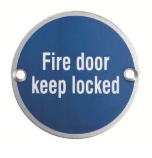 SEX4015SAA - Carlisle Brass Fire Door Keep Locked Symbol 76mm Aluminium