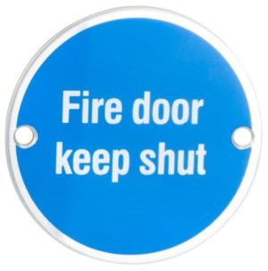 SEX4016SAA - Carlisle Brass Fire Door Keep Shut Symbol 76mm Aluminium