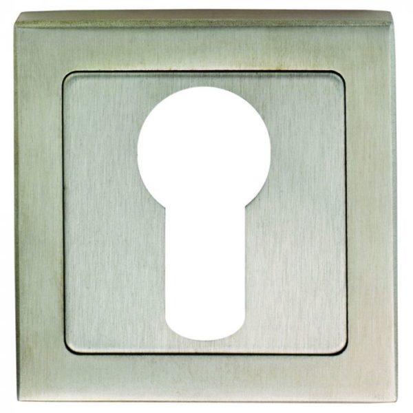 Eurospec SSE1405SSS/DUO Escutcheon Euro Profile On Concealed Fix Square Rose G304 Bright Stainless Steel/Satin Stainless Steel