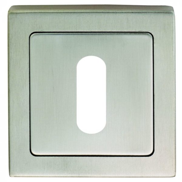 Eurospec SSP1405SSS/DUO Escutcheon - Lock Profile On Concealed Fix Square Rose Bright Stainless Steel/Satin Stainless Steel