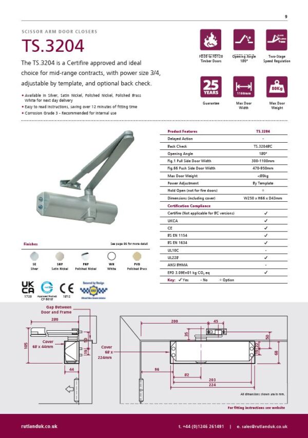 Rutland TS.3204 Door Closer - Image 3