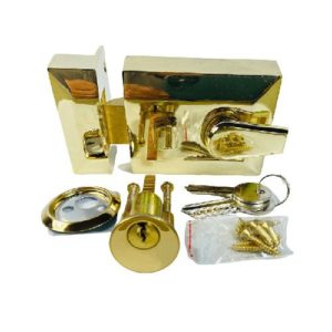 Rim Cylinder Night Latch - 60X90X22mm - Polished Brass Finish