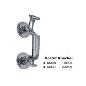 Doctor Door Knocker – 188mm – Satin Chrome Finish