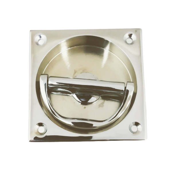 Square Flush Pull – 75mm – Polished Chrome