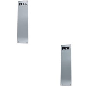Door Finger Plates - Push & Pull - 300x75mm - Polished Stainless Steel