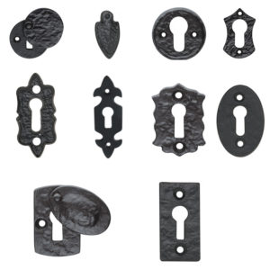 Escutcheon Plates - Keyhole Cover - Black Antique Cast Iron