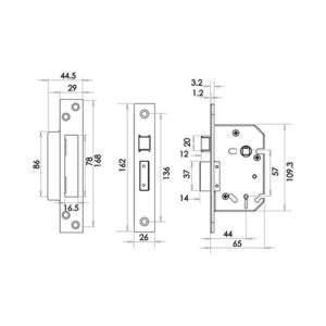 IRONMONGERY SOLUTIONS Lock Pack of Door Handle In Satin Chrome Finish