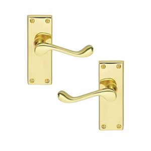 Victorian Door Handle - 150mm x 40mm - Polished Brass