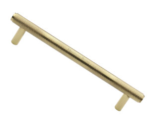Knurled Cabinet Pull Handle (Various Lengths), Polished Brass