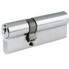 Precision Euro Profile British Standard 5 Pin Offset Double Cylinders (Various Sizes), Polished Chrome
