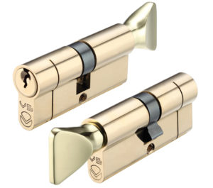 Precision Euro Profile Offset Cylinder & Turn (Various Sizes), Polished Brass