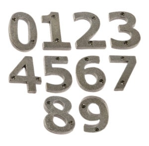 Jedo Collection Valley Forge Face Fix 0-9 Numerals (75mm), Pewter Patina