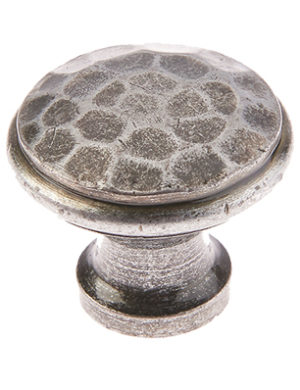 Jedo Collection Valley Forge Hammered Cabinet Knob (20mm, 30mm OR 40mm), Pewter Patina