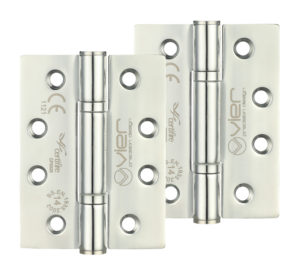 Precision 4 Inch Grade 14 High Performance Hinge, Polished Stainless Steel (sold in pairs)