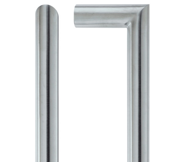 Mitred Pull Handle (19mm OR 21mm Bar Diameter), Satin Stainless Steel