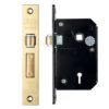 British Standard 5 Lever Chubb Retro-Fit Roller Sash Lock (67mm OR 80mm), PVD Stainless Brass