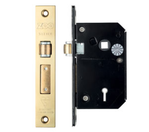 British Standard 5 Lever Chubb Retro-Fit Roller Sash Lock (67mm OR 80mm), PVD Stainless Brass