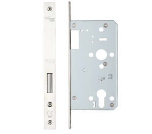 72mm c/c DIN Dead Lock (Square Or Radius Profile), Polished Stainless Steel