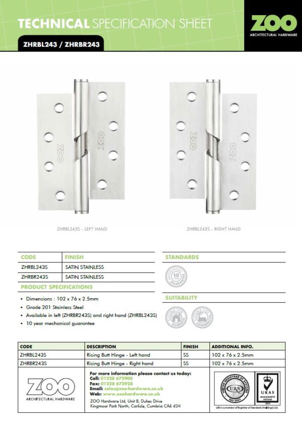 Rising Butt Hinge - Image 2