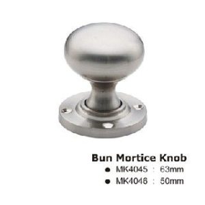 Bun Mortice Door Knob - 63mm - Satin Chrome Polished 