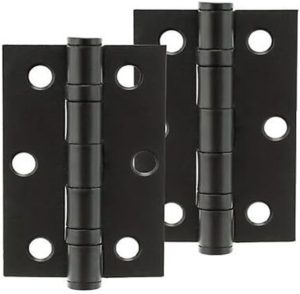 IRONMONGERY SOLUTIONS Lock Pack of Door Handle, 2 Lever Sashlocks, Escutcheon & Hinges - Pack of Door Handle in Matt Black Finish