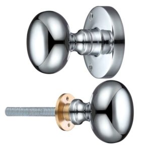 Rim Lock Door Knobs - 56x52mm - Antique Brass