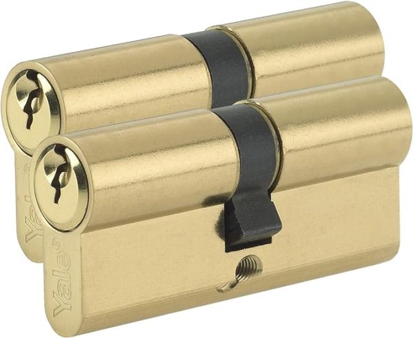 Yale B-ED4040KA-SNP Euro Double Cylinder, 3 Keys Supplied, Standard Security, Boxed, Suitable for All Door Types, Nickel Finish, 40:10:40 (90 mm), Pack of 2