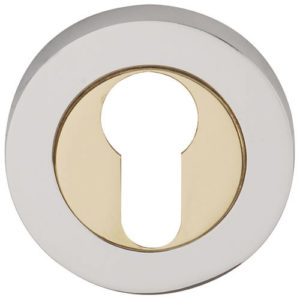 Excel Hardware Euro Profile Escutcheon On Screw Ros Polished Chrome/Polished Brass Dh003633