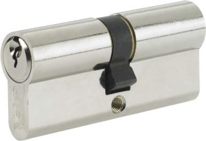 Yale Euro Double Cylinder, 3 Keys Supplied, Standard Security, Boxed, Suitable for All Door Types, Nickel Finish, 40:10:40 (90 mm)