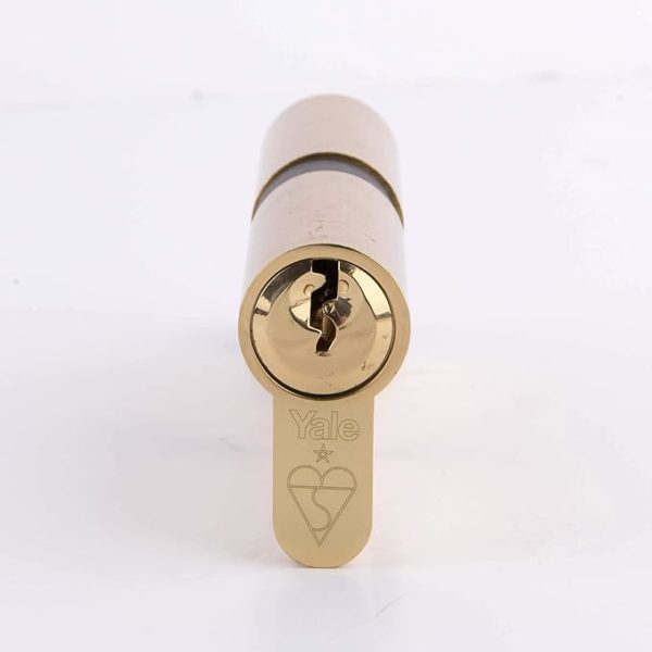 Yale Anti-Bump Euro Cylinder Polished Brass 35/40 (75mm Overall) Lock - with 0 Extra Keys (3 Total) - kitemark high Security British Standard BS EN 1303:2005 Lock.