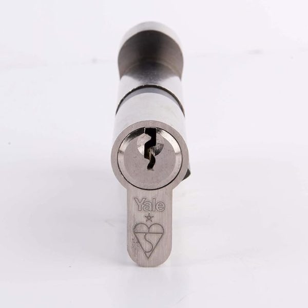Yale PKMT3535-NP Euro Thumbturn 1 Star Kitemarked Cylinder, 3 Keys Supplied, High Security, Visi Packed, Suitable for All Door Types, Nickel Finish, 35:10:35 (80 mm)