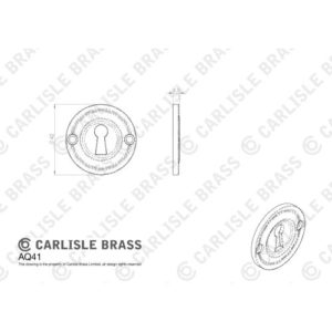 Carlisle Brass AQ41SB Victorian Escutcheon Lock Profile Round Face Fix Satin Brass