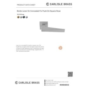 Carlisle Brass Bordo Door Handle On Concealed Square Rose - Satin Chrome EUL140SC