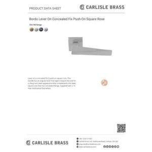 Carlisle Brass Bordo Door Handle On Concealed Square Rose - Matt Black EUL140MB