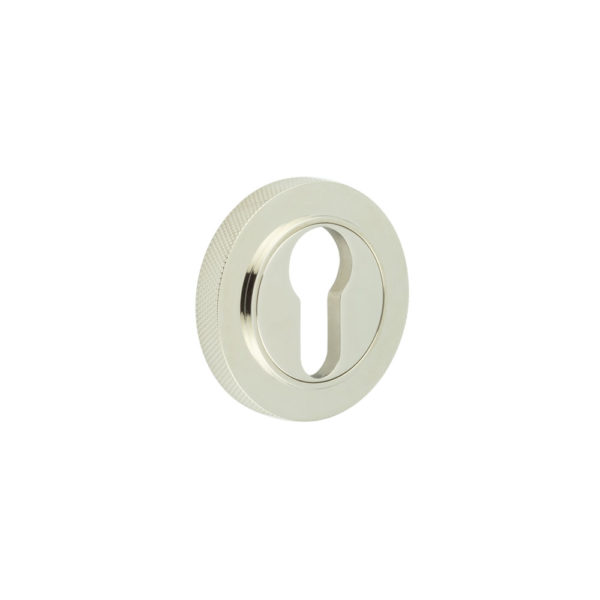 Burlington Euro Profile Escutcheons Knurled Rose Polished Nickel