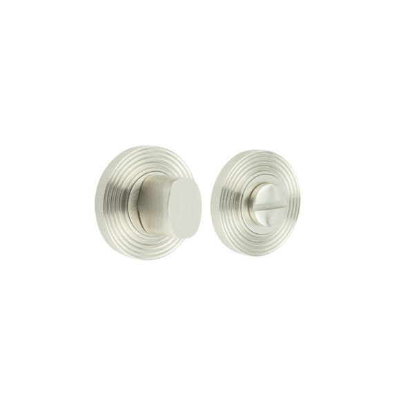 Burlington Turns & Releases Inner 3 Reeded Rose Satin Nickel