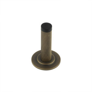 Burlington Knurled Wall Mounted Doorstops Stepped Rose Antique Brass