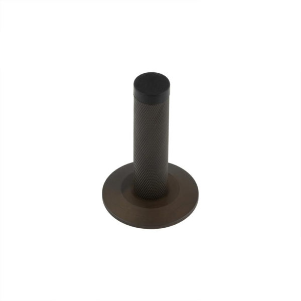 Burlington Knurled Wall Mounted Doorstops Chamfered Rose Dark Bronze