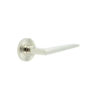 Mayfair Door Handle on Reeded Rose Polished Nickel