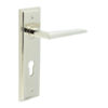 Mayfair Door Handle Din Euro Backplate Polished Nickel