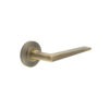Mayfair Door Handle on Chamfered Rose Antique Brass