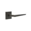 Mayfair Door Handle on Square Stepped Rose Dark Bronze