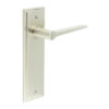 Knightbridge Door Handle Latch Backplate Satin Nickel