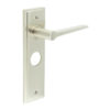 Knightbridge Door Handle Bathroom Backplate Satin Nickel