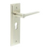 Knightbridge Door Handle Euro Backplate Satin Nickel