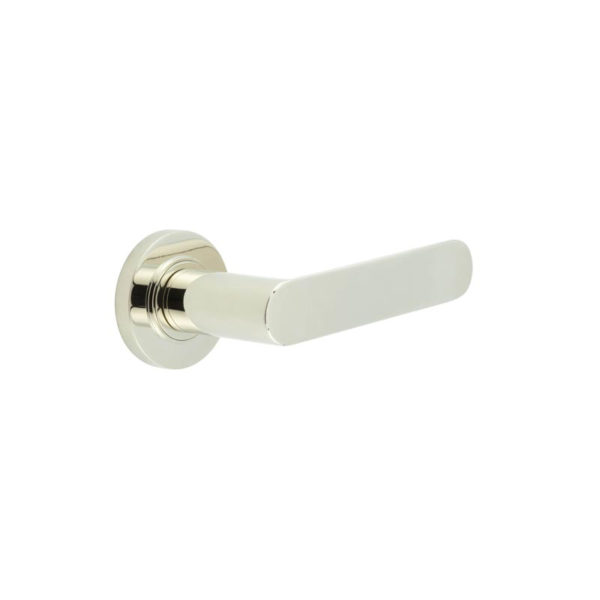 Kensington Door Handles Plain Rose Polished Nickel