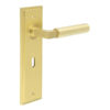Westminster Door Handle Lock Backplate Satin Brass