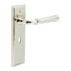 Highgate Door Handle Lock Backplate Polished Nickel