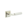 Piccadilly Door Handle on Square Stepped Rose Polished Nickel