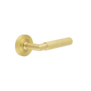 Piccadilly Door Handle on Plain Rose Satin Brass
